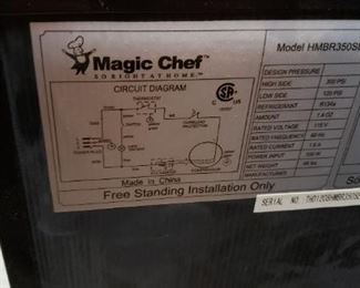 Magic Chef Model #HMBR350SE 3.5cu Brushed Steel & Black Mini Fridge Works $95