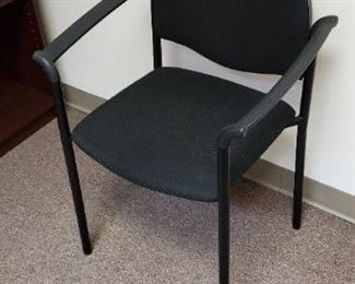 (6) IMS-SRL Made in Italy Ergonomically Made Black Fabric Black Metal Frame Guest Armchairs $95 ea $550 for all 6