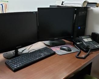 Assorted Desk Top Towers & Flat Screen Monitors Call 