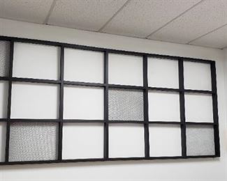 18 Section Black Painted Wood Wall Mount Divider Decor 121.25" W x 49.75"H x 2.5"D  $395