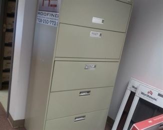 Hon Putty 5 Drawer (1 flip on top) Lateral File Cabinet 36"W x 19.25"D x 66.5"H  $250