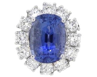 9.21ct Sapphire & 2.07ct Diamond Ring
