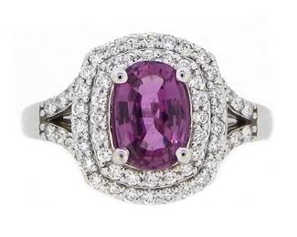 1.68ct Pink Sapphire & 0.56ct Diamond Ring