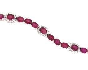 25.12ct Ruby & 1.08ct Diamond Bracelet