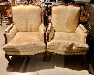 Antique Victorian Sofa and 2 Matching Chairs  $150. Also Italian Marble Coffee Table, 2 Leather Top End Tables, Lamps and Hollywood Regency  Wall Decor throughout the House