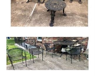 * Vintage Black Wrought Iron Patio / Bistro Sets
