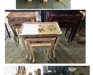 * 3 Rare Matching 1950's Frederick Cooper Lamps and 3 Sets of Nesting Tables and More