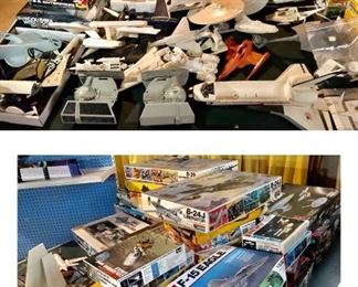 * Lots of Already Put Together Airplanes/ AirCraft. $ 5 Dollars Each and Look for the Matching Box. Most of the Boxes you see are empty to match up with planes. There a very few Model Kits Not Put Together.