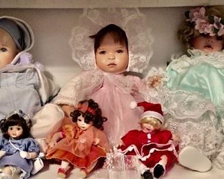 * Huge Doll Collection Includes 1990's Barbies in Boxes, Princess Diana & Prince Charles, Marie Osmond Collection, Court Of Dolls, American Artisans Collection, Artist International, Around The World, Lots of Brides (One Mother of the Bride w/ Bride) Ashton-Drake Galleries, Gloria Vanderbilt Dolls, Papas Little Sailor and More. Come Early Friday and Buy as a Collection of Priced Individually.