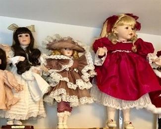 * Huge Doll Collection Includes 1990's Barbies in Boxes, Princess Diana & Prince Charles, Marie Osmond Collection, Court Of Dolls, American Artisans Collection, Artist International, Around The World, Lots of Brides (One Mother of the Bride w/ Bride) Ashton-Drake Galleries, Gloria Vanderbilt Dolls, Papas Little Sailor and More. Come Early Friday and Buy as a Collection of Priced Individually.