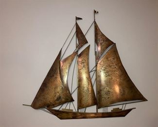 brass hanging ship