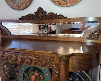 China cabinet Mirror closeup 