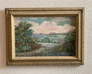vintage bluebonnet painting - 1944 Gatesville artist