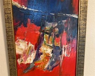 mid century modern painting 1970