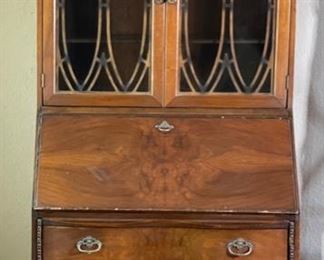 Antique Chippendale Secretary Desk 78x33.5x19.5in HxWxD