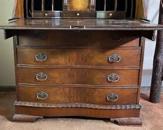 Antique Chippendale Secretary Desk 78x33.5x19.5in HxWxD