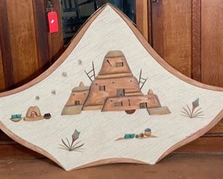 Paul Hallowell Southwest Mixed Media Wall Hanging High Mesa Retreat 39x63x1.5in HxWxD