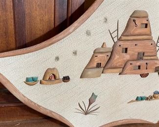 Paul Hallowell Southwest Mixed Media Wall Hanging High Mesa Retreat 39x63x1.5in HxWxD