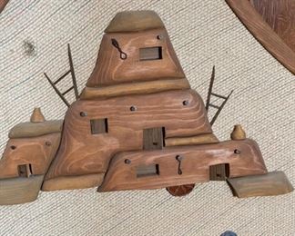 Paul Hallowell Southwest Mixed Media Wall Hanging High Mesa Retreat 39x63x1.5in HxWxD