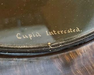 Lg Antique Oval Cupid Photo Cupid interested DeWitt 25x21in