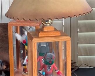 Kachina Wolf Dancer Lamp 27x15.5 diameter