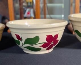 3pc Watt Pottery Starflower Mixing Bowls 7/8/9 LG: 4.75x9.25in Diameter