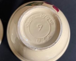 3pc Watt Pottery Starflower Mixing Bowls 7/8/9 LG: 4.75x9.25in Diameter