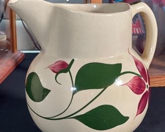 Watt Pottery 17 Starflower Pitcher 8x8x7in