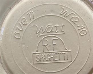 13in Watt Pottery Spaghetti Bowl Cut Leaf Pansy 3in H x 13in Diameter