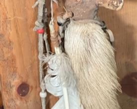 Vintage Peace Pipe Native American Ceremonial Pipe: 30in Long