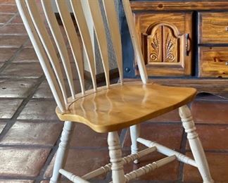 Country Maple Farmhouse Dining Table w/ 4 Chairs 30x41x58-75in HxWxD