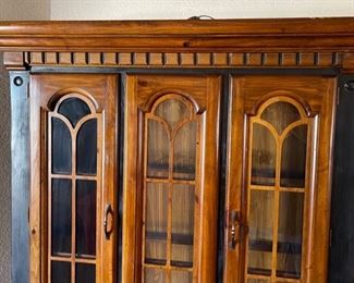 Hardwood & Black Country China Cabinet 78x52x18in HxWxD
