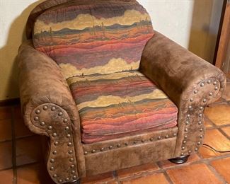 Southwest Rustic Oversized Chair 37x45x39 HxWxD