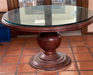 Rustic Pedestal Dining Table 32in H x 54in Diameter