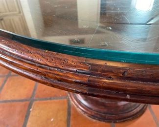 Rustic Pedestal Dining Table 32in H x 54in Diameter