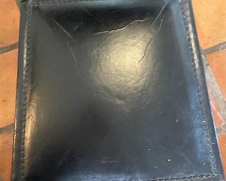 6pc Rustic Leather & Wrought Iron Dining Chairs 42x17x18in HxWxD