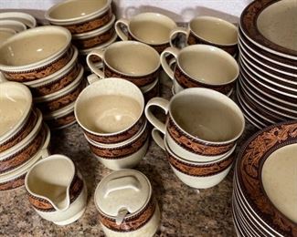 55pc Cowboy Living Western Belt Collection Dinnerware Plate Set