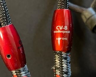 1 pr AudioQuest CV-8 Speaker Cables 12FT SPADES 143in