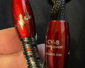 1 pr AudioQuest CV-8 Speaker Cables 12FT SPADES 143in