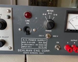 Behlman Electronics 3-10-CSB Variable AC Power Supply 5x9x22in HxWxD