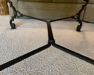 Robb & Stucky Coffee Table Granite Tile Top Rustic Iron Frame 23x42x57in HxWxD
