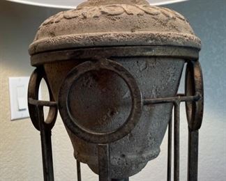 Rustic Ceramic & Iron Floor Lamp 63in H x 21in Diameter