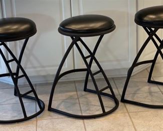3pc Minson Contemporary Stools 26in H x 16in Diameter