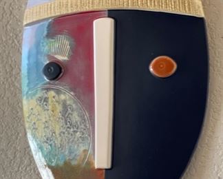 #2 Dominique Blanchard Ceramic Face Mask Sculpture 15x11.5x1in HxWxD
