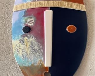 #2 Dominique Blanchard Ceramic Face Mask Sculpture 15x11.5x1in HxWxD