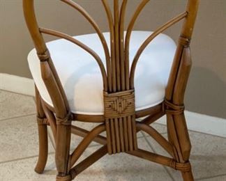 2pc Rattan Chairs Island Home Pair 36x19x18in HxWxD