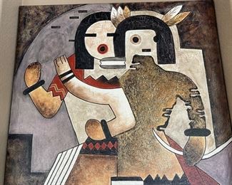 Lee Reynolds Canvas Print Native American Figures 50x40x1.5in HxWxD