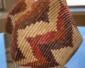 Coil Weave Basket Native American Vase Decor 16in H x 18in Diameter