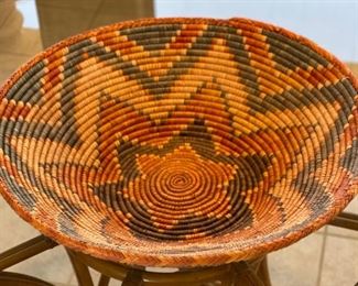 Coil Weave Basket Native American Bowl 7.5in H x 27in Diameter