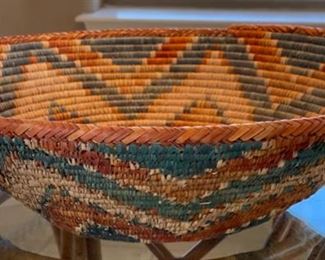 Coil Weave Basket Native American Bowl 7.5in H x 27in Diameter